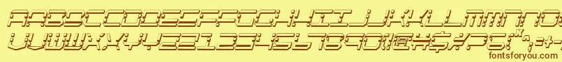 フォントQqv2sic – 茶色の文字が黄色の背景にあります。