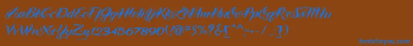 VtcBadtattoohandone Font – Blue Fonts on Brown Background