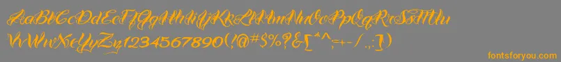 VtcBadtattoohandone-Schriftart – Orangefarbene Schriften auf grauem Hintergrund