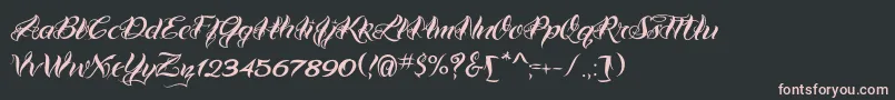 VtcBadtattoohandone Font – Pink Fonts on Black Background
