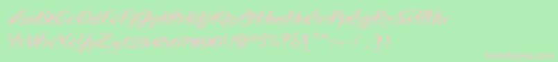 VtcBadtattoohandone Font – Pink Fonts on Green Background