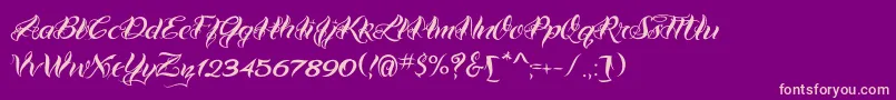 VtcBadtattoohandone-Schriftart – Rosa Schriften auf violettem Hintergrund