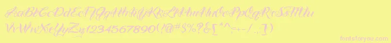 VtcBadtattoohandone Font – Pink Fonts on Yellow Background