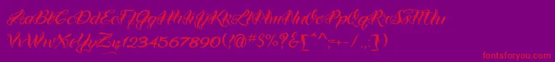 Подробнее о шрифте VtcBadtattoohandone Шрифт VtcBadtattoohandone – красные шрифты на фиолетовом фоне