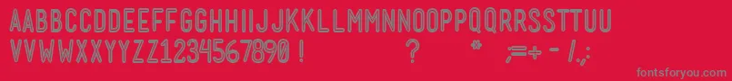 フォントMenschBoldInline – 赤い背景に灰色の文字