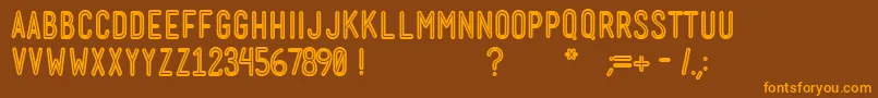 MenschBoldInline Font – Orange Fonts on Brown Background