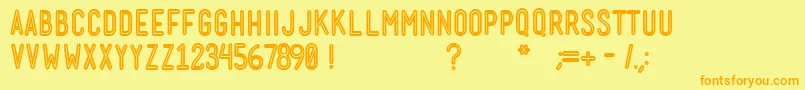 MenschBoldInline Font – Orange Fonts on Yellow Background