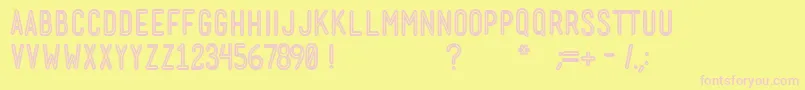 MenschBoldInline Font – Pink Fonts on Yellow Background