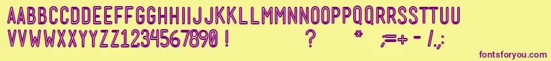 MenschBoldInline Font – Purple Fonts on Yellow Background