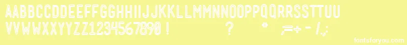 MenschBoldInline-Schriftart – Weiße Schriften auf gelbem Hintergrund