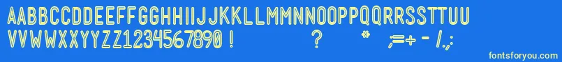 MenschBoldInline Font – Yellow Fonts on Blue Background