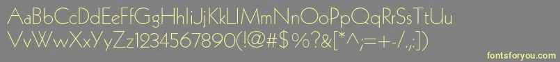 KabelltstdLight-Schriftart – Gelbe Schriften auf grauem Hintergrund