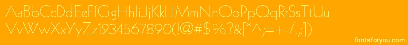 Шрифт KabelltstdLight – жёлтые шрифты на оранжевом фоне