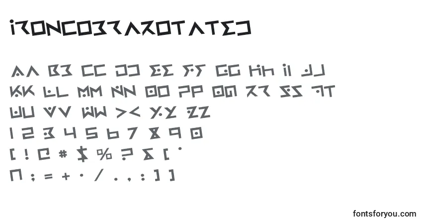 Czcionka IronCobraRotated – alfabet, cyfry, specjalne znaki