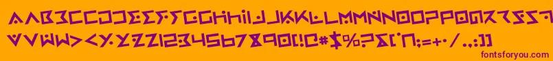 IronCobraRotated-Schriftart – Violette Schriften auf orangefarbenem Hintergrund