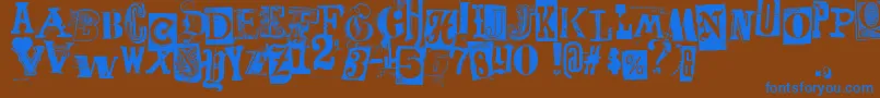 Freakshow Font – Blue Fonts on Brown Background