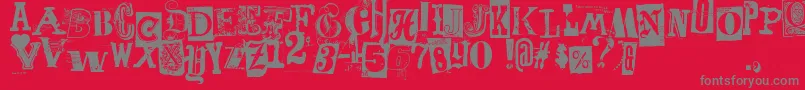 Freakshow Font – Gray Fonts on Red Background