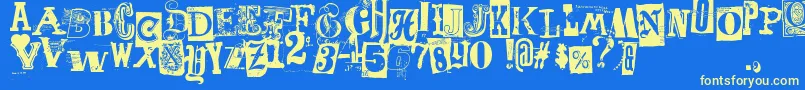 Freakshow Font – Yellow Fonts on Blue Background