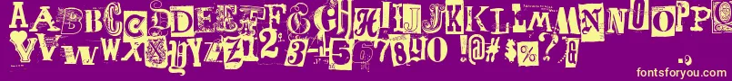 Freakshow Font – Yellow Fonts on Purple Background