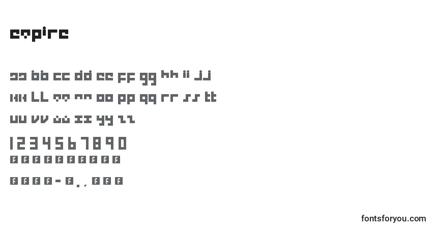 Шрифт Empire – алфавит, цифры, специальные символы