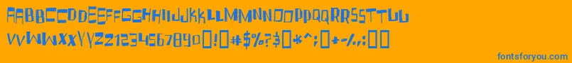 Fruidc Font – Blue Fonts on Orange Background
