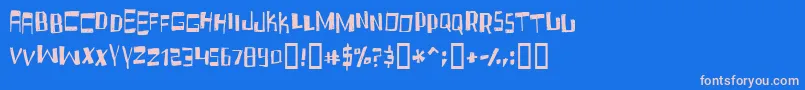 フォントFruidc – ピンクの文字、青い背景