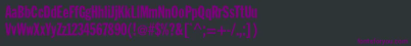 Czcionka FranklingothicstdExtracond – fioletowe czcionki na czarnym tle
