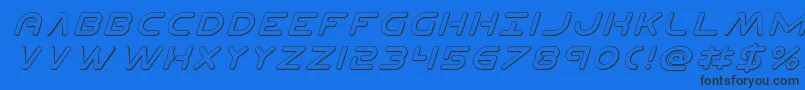 Planetn3Dital Font – Black Fonts on Blue Background