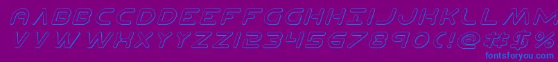 Шрифт Planetn3Dital – синие шрифты на фиолетовом фоне