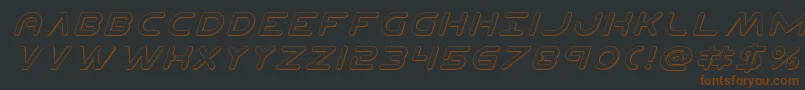 Шрифт Planetn3Dital – коричневые шрифты на чёрном фоне