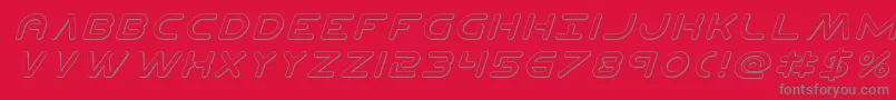 フォントPlanetn3Dital – 赤い背景に灰色の文字