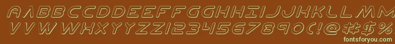 Planetn3Dital Font – Green Fonts on Brown Background