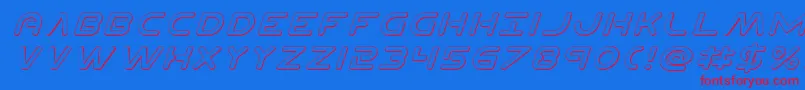 Planetn3Dital Font – Red Fonts on Blue Background