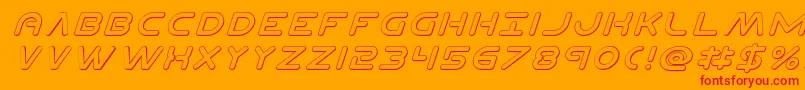 Planetn3Dital-Schriftart – Rote Schriften auf orangefarbenem Hintergrund