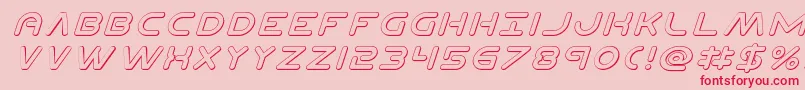 フォントPlanetn3Dital – ピンクの背景に赤い文字
