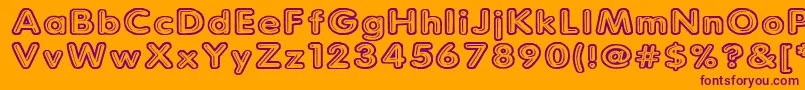 Weitere Informationen zur Parkvane-Schriftart Parkvane-Schriftart – Violette Schriften auf orangefarbenem Hintergrund