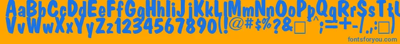 Market Font – Blue Fonts on Orange Background