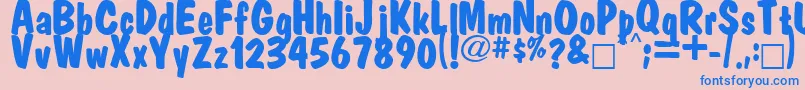 Market Font – Blue Fonts on Pink Background