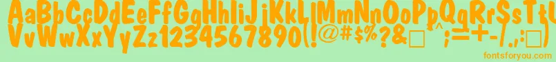 Market Font – Orange Fonts on Green Background