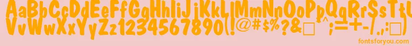 Market Font – Orange Fonts on Pink Background