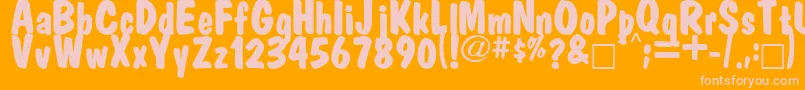 Market Font – Pink Fonts on Orange Background