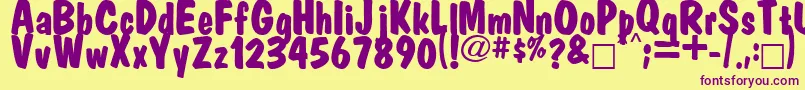 Market Font – Purple Fonts on Yellow Background