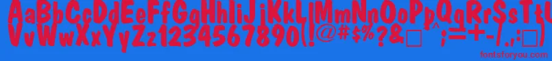 Market Font – Red Fonts on Blue Background