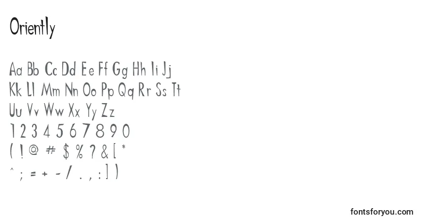 Шрифт Oriently – алфавит, цифры, специальные символы