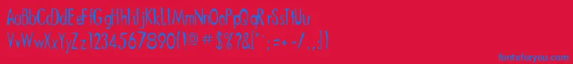 フォントOriently – 赤い背景に青い文字