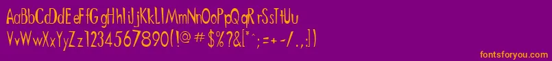 Oriently-Schriftart – Orangefarbene Schriften auf violettem Hintergrund