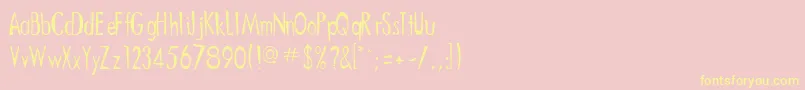 Oriently-Schriftart – Gelbe Schriften auf rosa Hintergrund