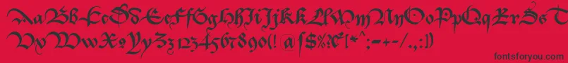 BastardaK Font – Black Fonts on Red Background
