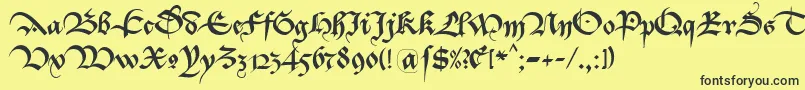 Шрифт BastardaK – чёрные шрифты на жёлтом фоне