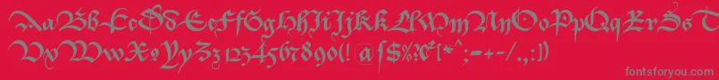 BastardaK Font – Gray Fonts on Red Background